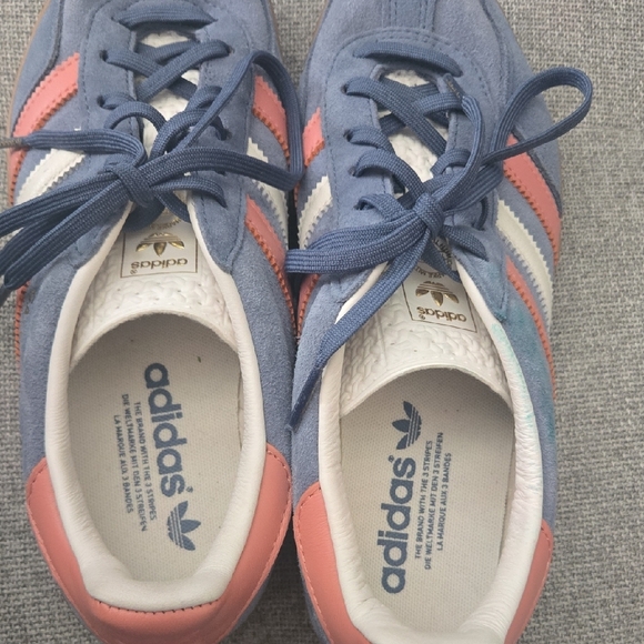 Adidas Gazelle Suede Blue and Coral Sneakers - Picture 3 of 8